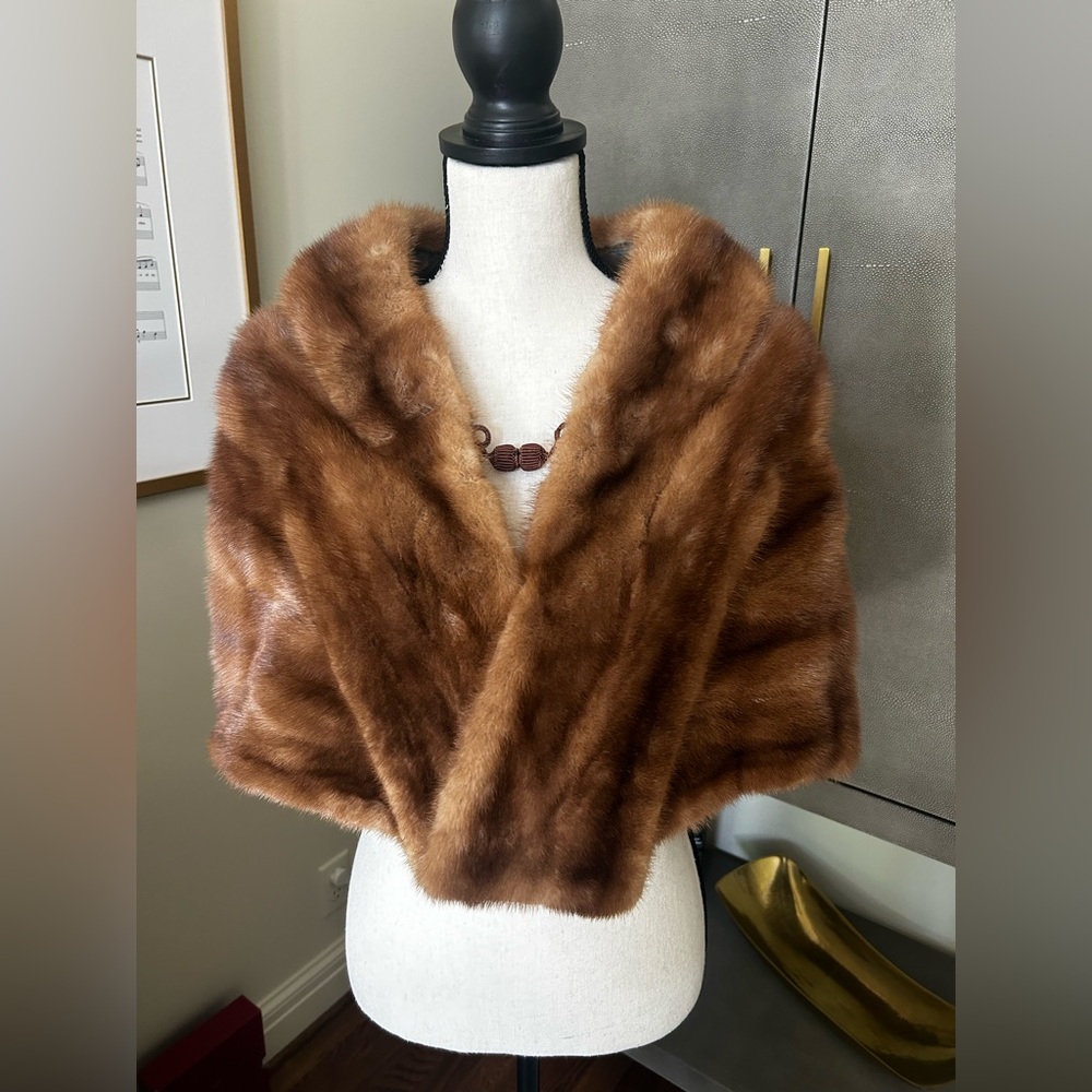 Vintage Genuine Mink Fur Shawl/Wrap